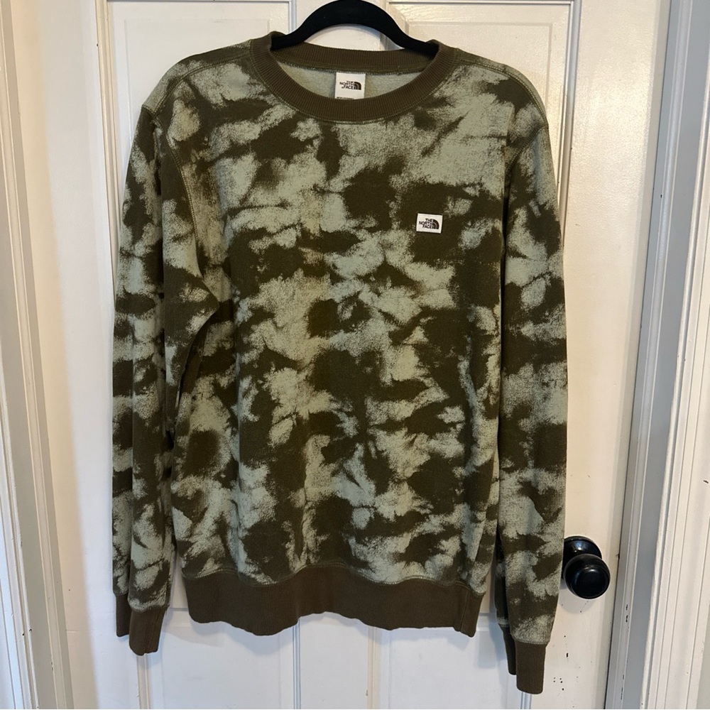 The North Face Military Olive Retro Dye Pullover Sweatshirt Men’s Size Medium